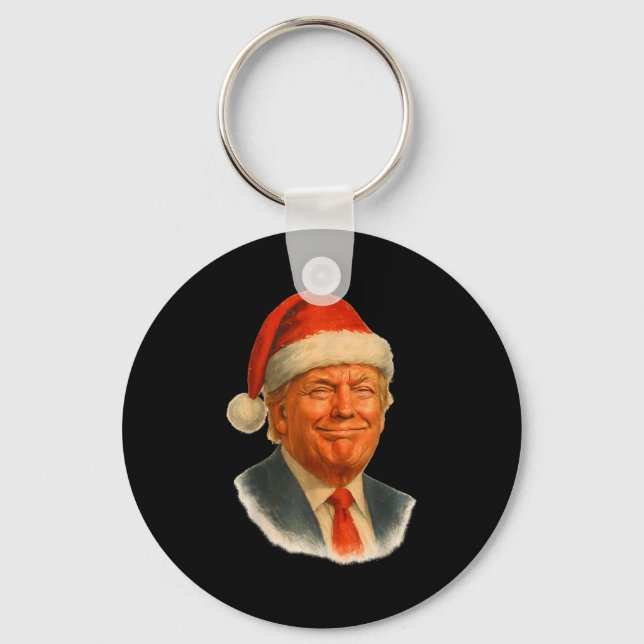 Chaveiro Christmas Trump Face Santa Funny Xmas Meme Men Wom (Frente)