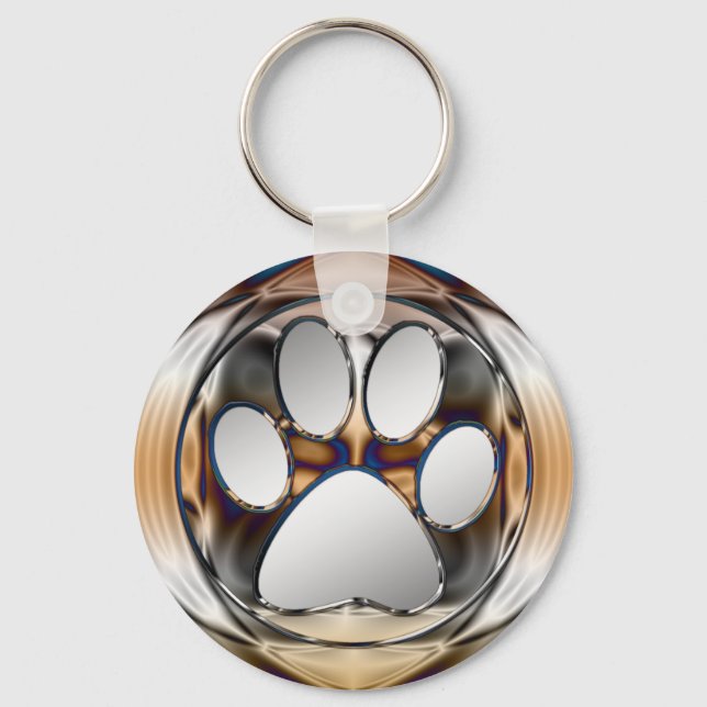 CHAVEIRO CHROME AND SILVER PAW PRINT (Frente)