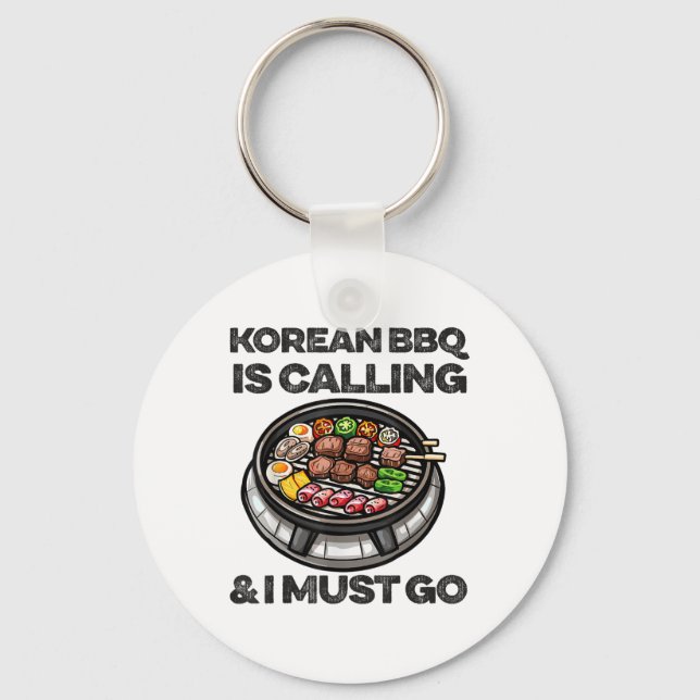 Chaveiro Churrasco coreano engraçada Comida de churrasco co (Frente)