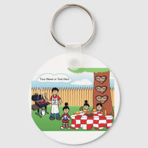 Chaveiro Churrasco da família personalizada, Pai de Solteir