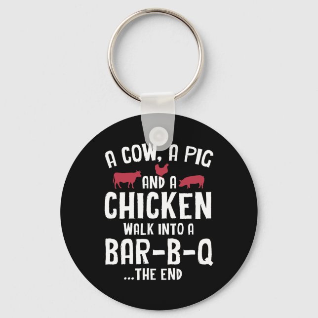 Chaveiro Churrasco de Bar Fumado Engraçado Engraçado (Frente)
