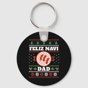 Chaveiro Churrasco de Natal engraçado Feliz Navi Pai Uggly