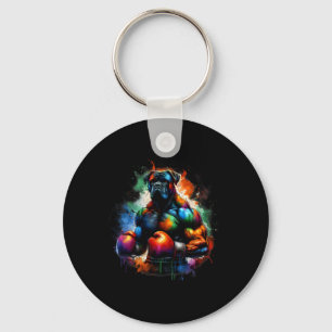 Chaveiro Chute Boxe ou Boxeador Boxer Engraçado Cachorro Ti