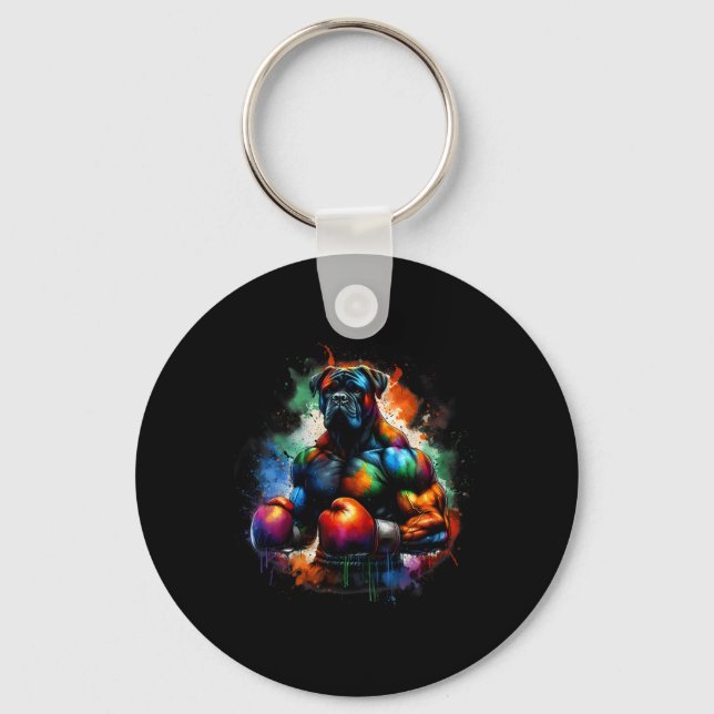 Chaveiro Chute Boxe ou Boxeador Boxer Engraçado Cachorro Ti (Frente)