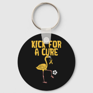 Chaveiro Chute de Futebol de Flamingo Para Uma Cura Câncer