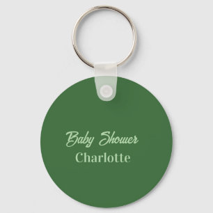 Chaveiro Chuva de bebê floresta verde pastel nome simplesmi
