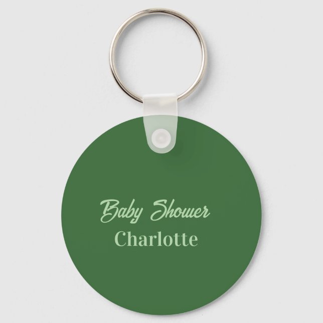 Chaveiro Chuva de bebê floresta verde pastel nome simplesmi (Frente)