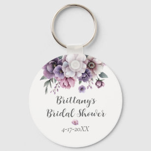 Chaveiro Chuva de Bênçãos Floral Lavanda Aquarela