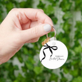 Chaveiro Chuva de Presentes para a Noiva com Laço Preto