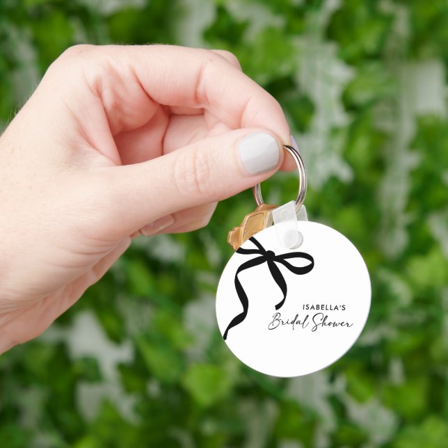 Chaveiro Chuva de Presentes para a Noiva com Laço Preto (Mão)