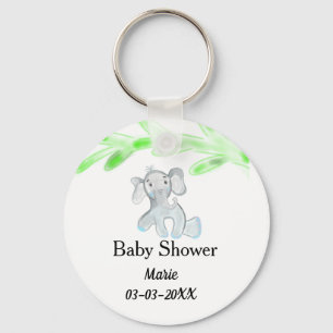 Chaveiro Chuveiro de bebê elefante bebê cinza azul simples