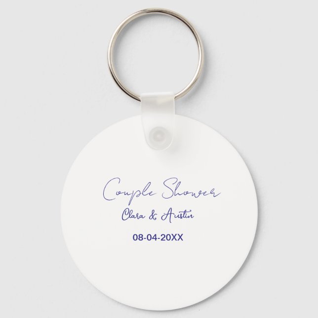 Chaveiro chuveiro de casal nome data roxo moderno simples m (Frente)