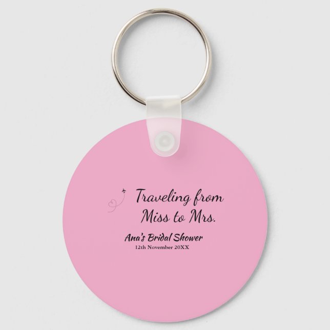 Chaveiro Chuveiro de viagem adicionar nome data senhorita p (Frente)