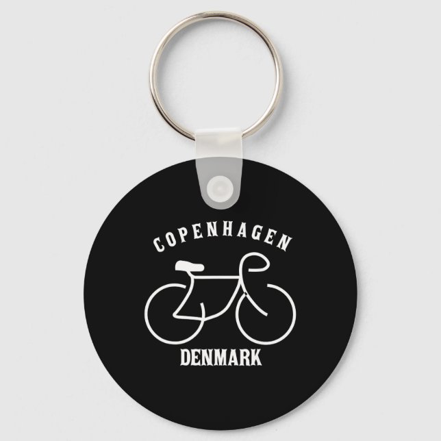 Chaveiro Ciclismo Copenhague Dinamarca Gráfico  (Frente)