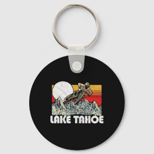 Chaveiro Ciclismo de Montanha em Lake Tahoe Vibração Vintag