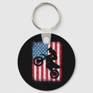 Chaveiro Ciclista de Bicicross Motocross Bandeira Americana