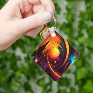 Chaveiro Cidade brilhante de abstração de cor do portal Sun