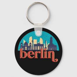 Chaveiro Cidade de Berlim Alemanha Skyline Vintage Cityscap