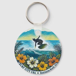 Chaveiro CIDADE DE SURFE EUA - Pingente - Huntington Beach,
