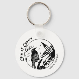 Chaveiro Cidade dos Corvos Preto e Branco