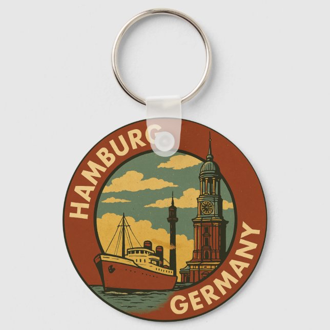 Chaveiro Cidade Portuária Alemã de Hamburgo (Frente)