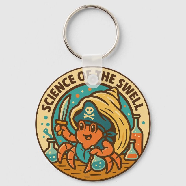 Chaveiro Ciência da Onda do Caranguejo Pirata (Frente)