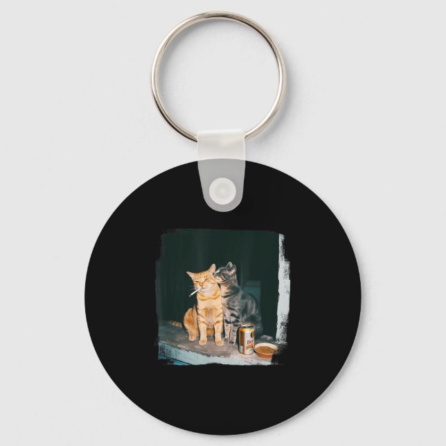 Chaveiro Cigarro Gatinho Engraçado Fumar Gato Memória Céreb (Frente)