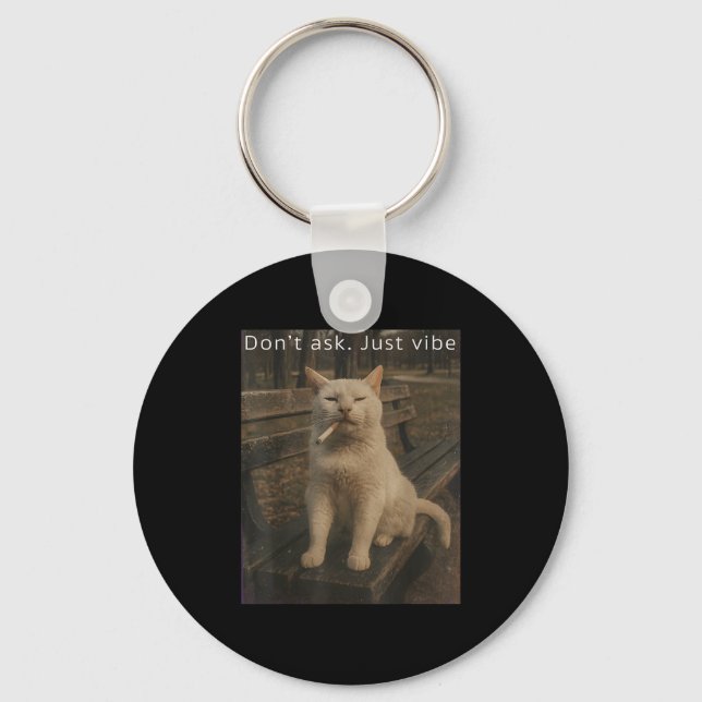 Chaveiro Cigarro Gatinho Engraçado Fumar Gato Memória Céreb (Frente)