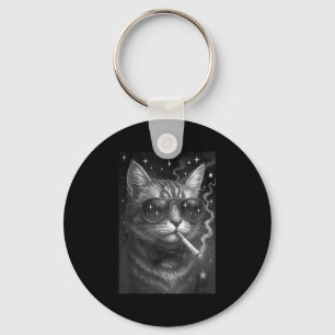 Chaveiro Cigarro Gato Engraçado Fumar Gato Estúpido Bra