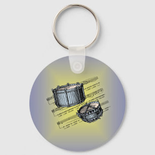 Chaveiro Cilindros de Snare com fundo da partitura