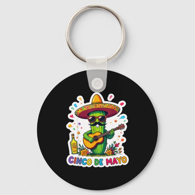 Chaveiro Cinco de maio mexicano engraçado óculos de sol cac (Frente)