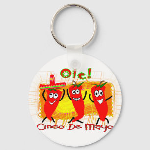 Chaveiro Cinco de Mayo 3 pimentões de dança