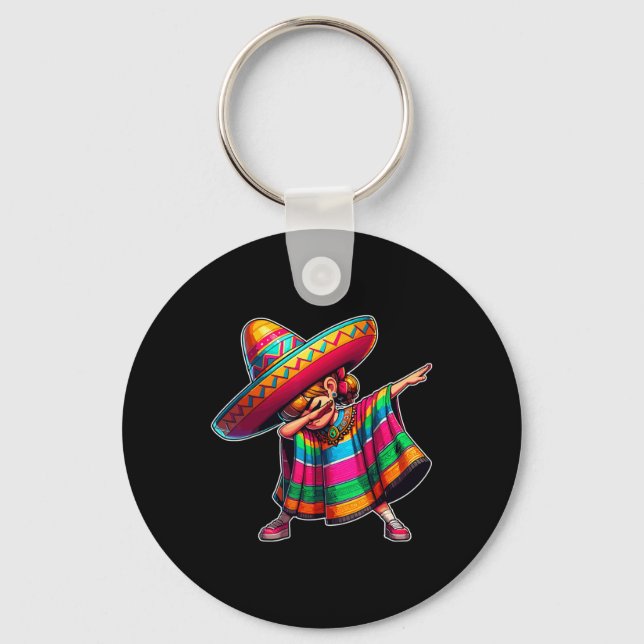 Chaveiro Cinco De Mayo Dabbing Poncho Sombrero mexicano Dab (Frente)