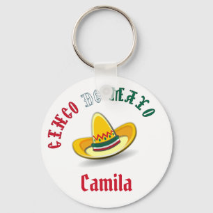 Chaveiro Cinco de Mayo festa customizável do 5 de maio