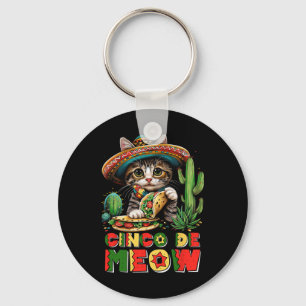 Chaveiro Cinco De Mayo Gato Mexicano Engraçado Sombrero Pon