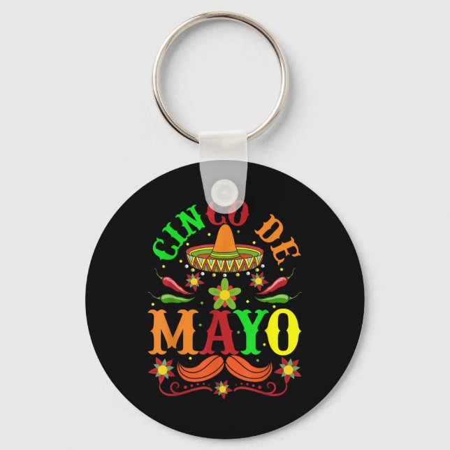 Chaveiro Cinco De Mayo Lets Fiesta Squad 5 De Mayo Mexicano (Frente)