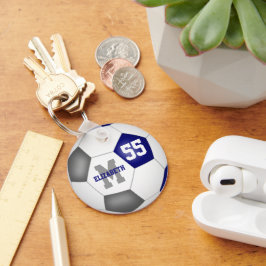 Chaveiro cinza azul colorido meninas bola de futebol mascul