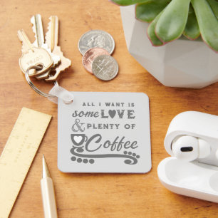 Chaveiro Cinza de adição de amor e café