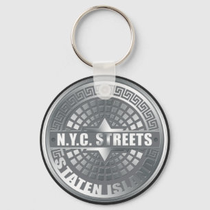 Chaveiro Cinza de Manhole Staten Island