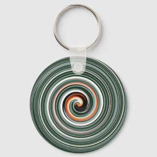 Chaveiro Cinza e padrão espiral laranja