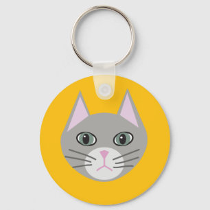Chaveiro Cinza Gato, Amarelo