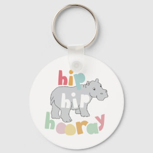 Chaveiro Cinza Hip Hip Hooray Desenho Hippo