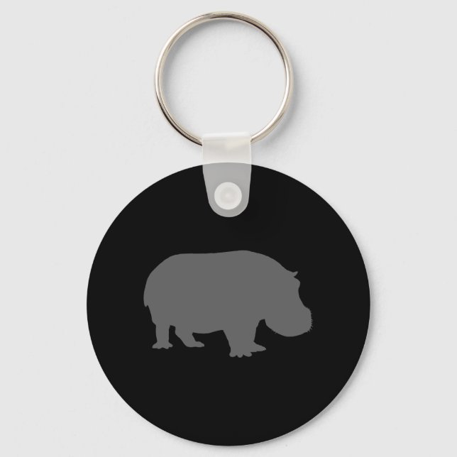 Chaveiro Cinza Hippo Silhouette (Frente)