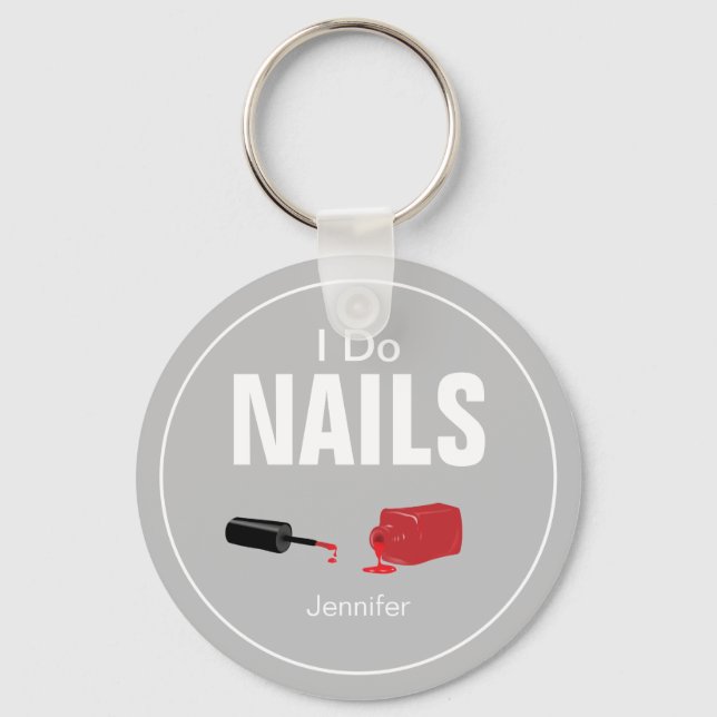 Chaveiro Cinza Modern I Do Unhas (Nail Technician) (Frente)