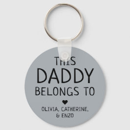 Chaveiro Cinza Personalizada Este Pai Pertence Ao Dia de os