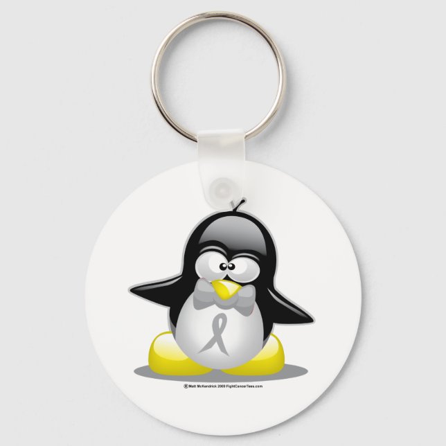 Chaveiro Cinza/Pinguim de Fita Silver (Frente)