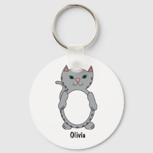 Chaveiro Cinza por Cat Cute Personalize