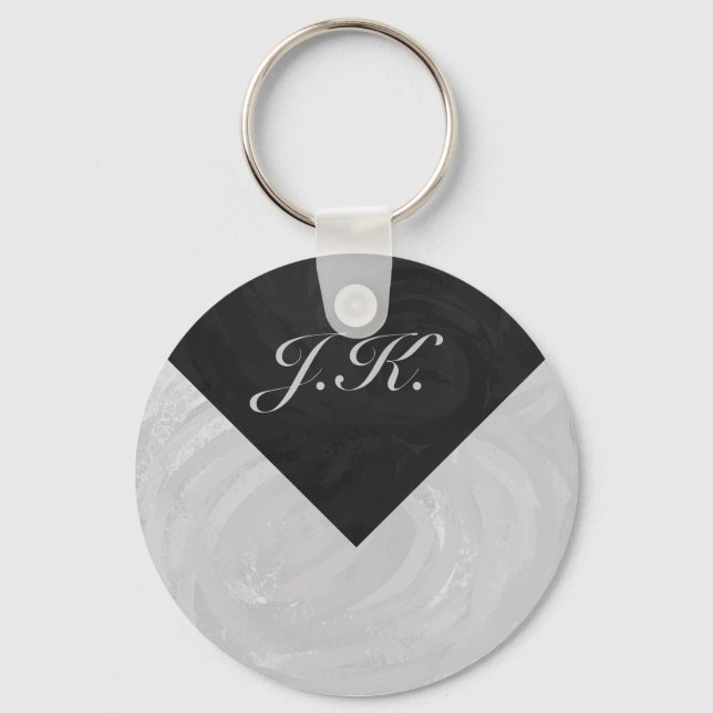 Chaveiro Cinza Rainy Sky e Monograma Negro (Frente)