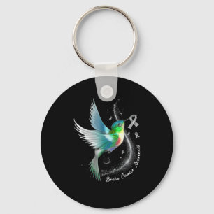 Chaveiro Cinza Ribbon Hummingbird Cancer de consciência Mon