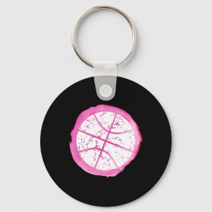 Chaveiro Cinza Rosa de Basquete